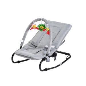 Babytrold - Vippestol - Skråstol Til Baby Med Legetøj - Grå