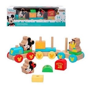 Legetøjs Tog I Træ Til Baby - Mickey Og Minnie Mouse