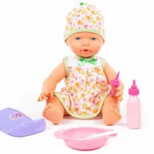 Babydukke Pige Med Tilbehør - Grøn - Jolly Baby Doll - 35 Cm - 6 Dele