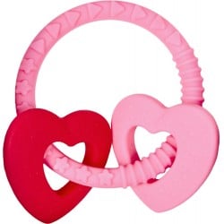 Die Spiegelburg Teething Ring Light Pink (2 Hearts) Baby Charms - Legetøj