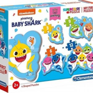 Clementoni Puslespil - Baby Shark - Mit Første Puslespil - Color - 4 Stk
