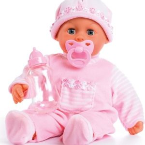 Bayer - Baby Dukke Med Lyd - First Words - Soft Pink - 38 Cm