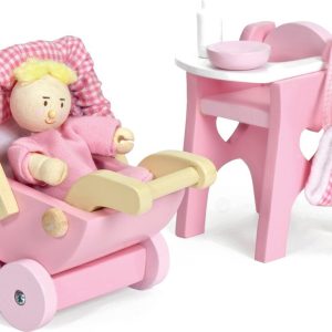 Le Toy Van - Dukkehus Møbler - Puslesæt Med Baby Dukke - Træ