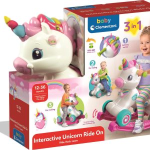 Baby Clementoni - Interactive Unicorn Ride On - 3-i-1 Gåbil