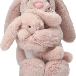 Princess Mimi - Nelly Kanin Bamse Med Baby - Rosa - 29 Cm